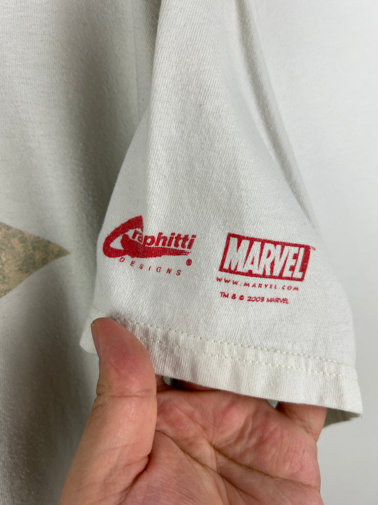 Vintage Captain America Marvel White Tee