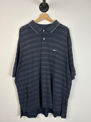 Vintage Y2K Nike Golf Striped Navy Polo Shirt