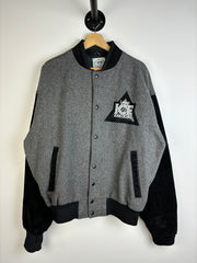 Vintage 90's Labatt Ice Beer Black & Grey Varsity Jacket