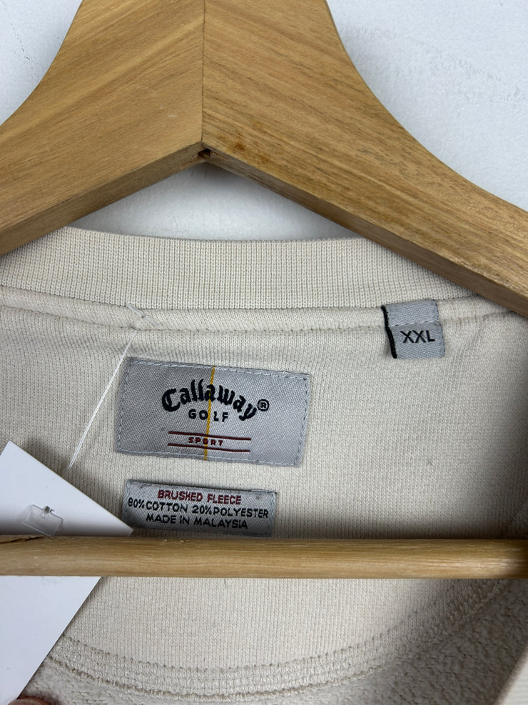 Vintage Callaway Golf Embroidered Cream Crewneck