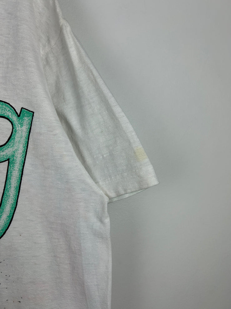 Vintage 90s Betty Boop Biking With Betty All Over Print White Tee