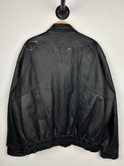 Vintage Daniel Marcus Black Cropped Leather Bomber Jacket