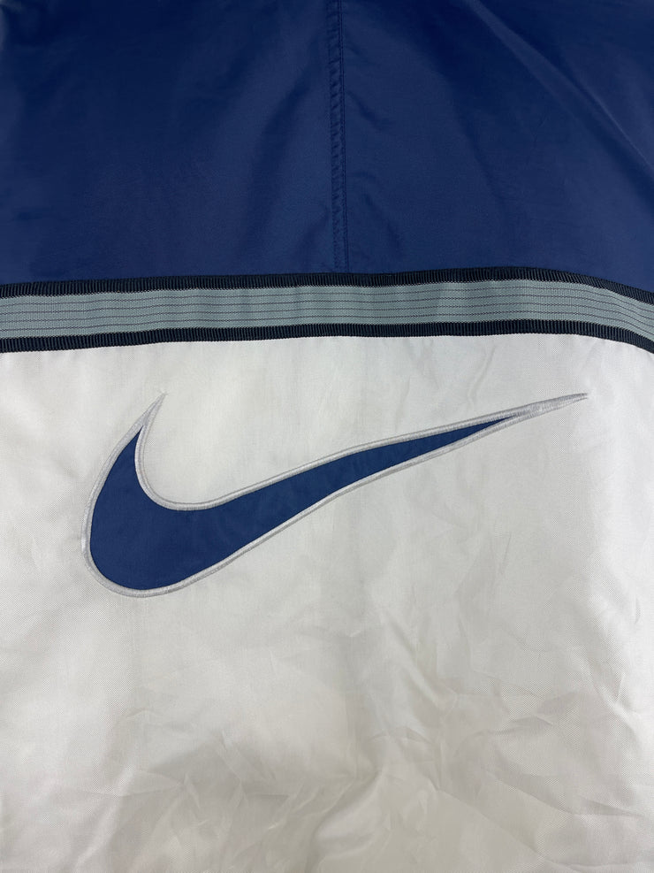 Vintage 90s Nike Swoosh Navy & White Bomber Jacket