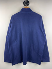 Vintage 80s LL Bean Fleece Quarter Zip Navy Sweater