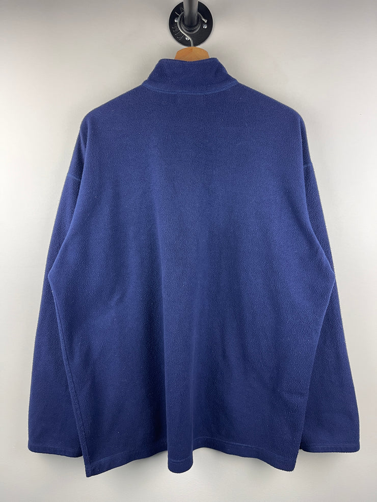 Vintage 80s LL Bean Fleece Quarter Zip Navy Sweater