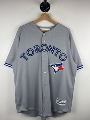 Vintage MLB Majestic Toronto Blue Jays Josh Donaldson Grey Baseball Jersey