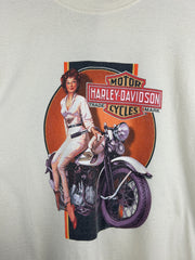 Vintage 2004 Harley Davidson Girl London Cream Tee