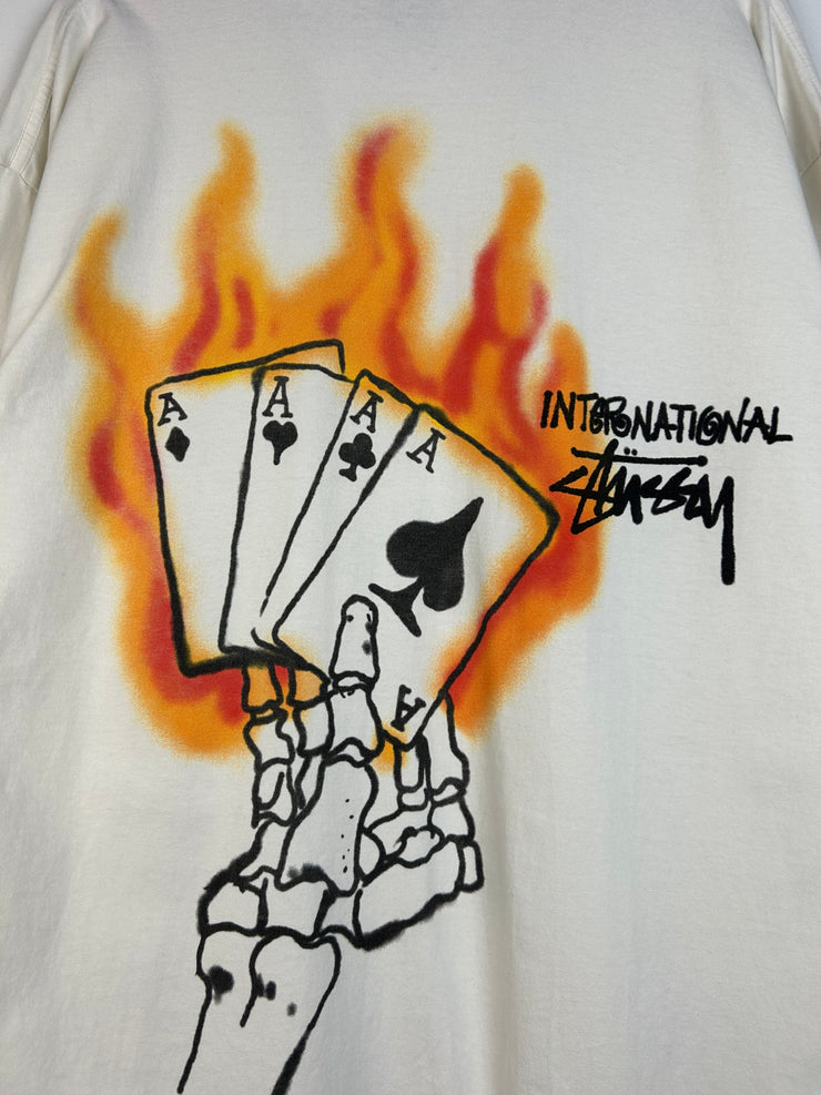 Stussy Playing Cards Fire Cream Tee