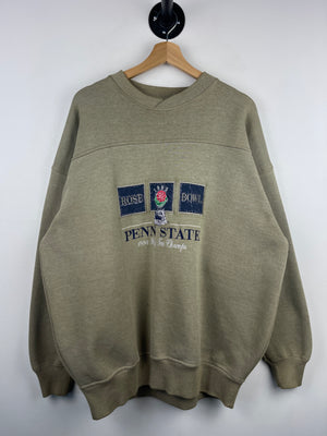 Vintage 90s Penn State Nittany Lions Rose Bowl Champions Embroidered Brown Crewneck