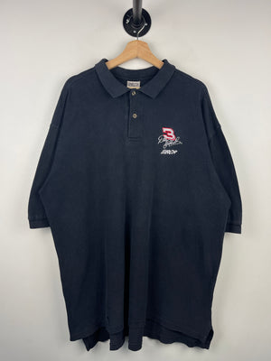 Vintage 90s Nascar Dale Earnhardt Black Polo Shirt
