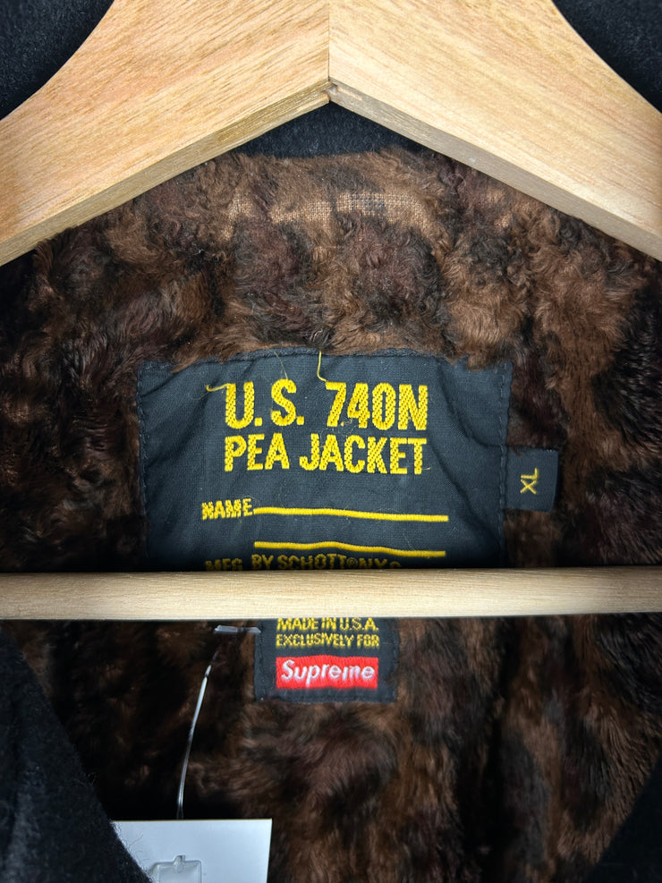 Supreme X Schott FW15 Black Peacoat