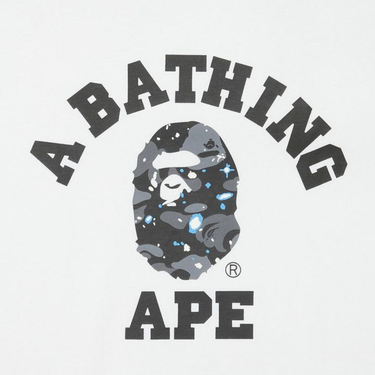 Bape Space Camo College White Tee