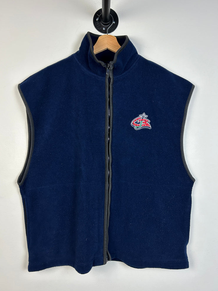 Vintage NHL Columbus Blue Jackets Navy Fleece Vest