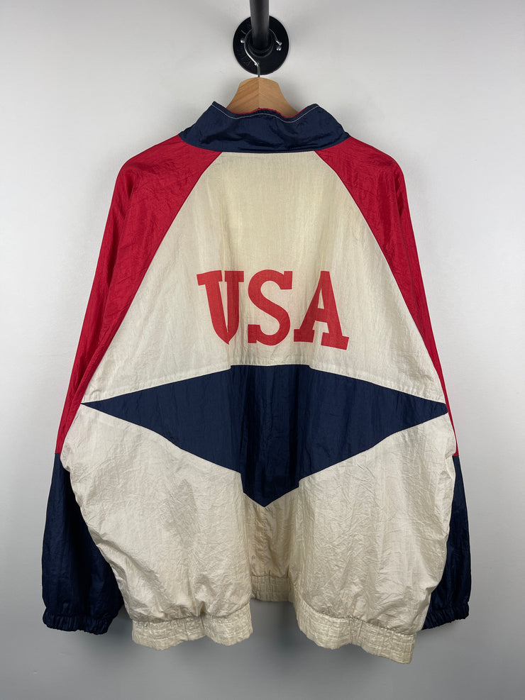 Vintage 90s USA Olympics White Windbreaker