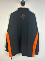 Vintage Y2K Harley Davidson Quarter Zip Black Fleece Sweater