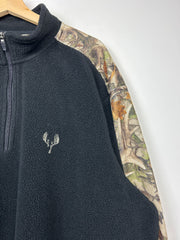 Vintage Legendary Gear Real Tree Camo & Black Quarter Zip Fleece Sweater