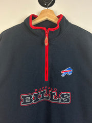 Vintage Y2K NFL Buffalo Bills Quarter Zip Navy Fleece Sweater