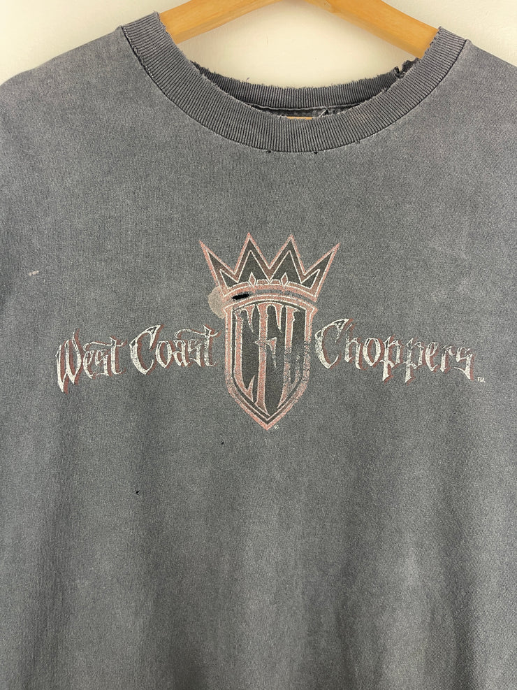 Vintage West Coast Choppers Motorcycle Long Beach Thrashed Black Tee