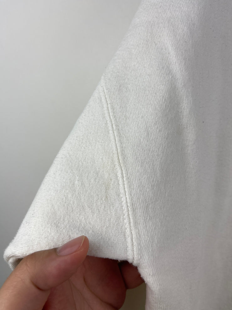 Vintage 90s Wisconsin Embroidered White Crewneck