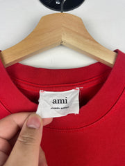 Ami Paris Chenille Heart Red Tee