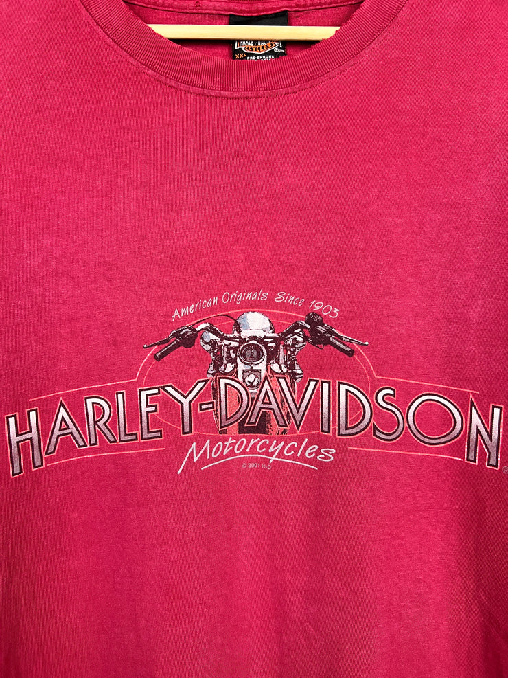 Vintage 90s Harley Davidson Galeton Burgundy Tee