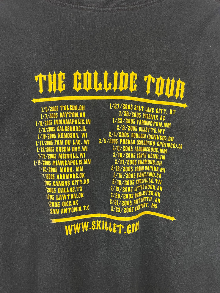 Vintage 2005 Skillet The Collide Tour Black Tee