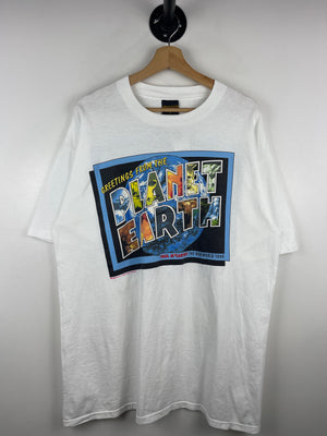 Vintage 90s Paul McCartney The New World Tour Brockum White Tee