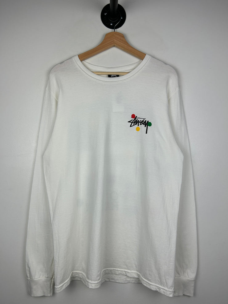 Stussy Dot Collage White Long Sleeve