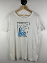 Vintage 1980 Olympic Winter Games Lake Placid White Tee