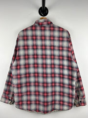 Vintage 70s Sears Made In USA Red & White Checkered Flannel Shirt