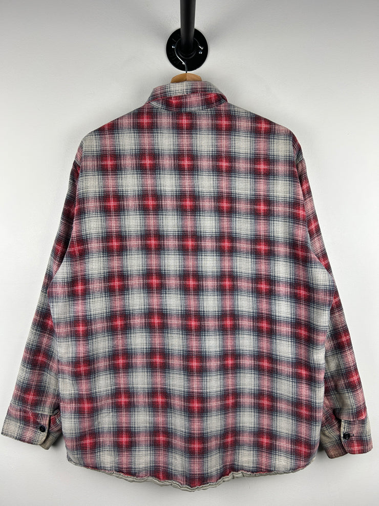Vintage 70s Sears Made In USA Red & White Checkered Flannel Shirt