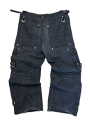 Vintage Y2K Tripp NYC Bondage Baggy Black Cargo Pants