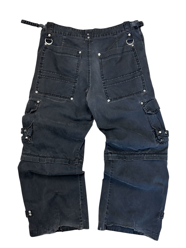 Vintage Y2K Tripp NYC Bondage Baggy Black Cargo Pants