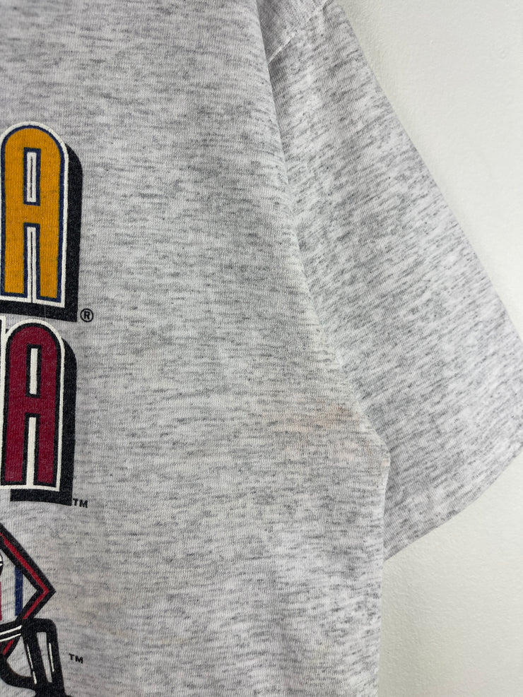 Vintage 90s West Virginia VS South Carolina Car Quest Bowl Football Grey Tee