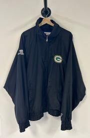 Vintage 90's Logo Athletic Green Bay Packers Black Windbreaker