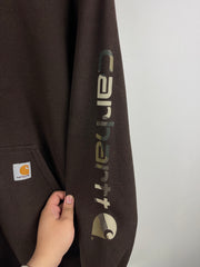Vintage Carhartt Camo Spellout Brown Hoodie