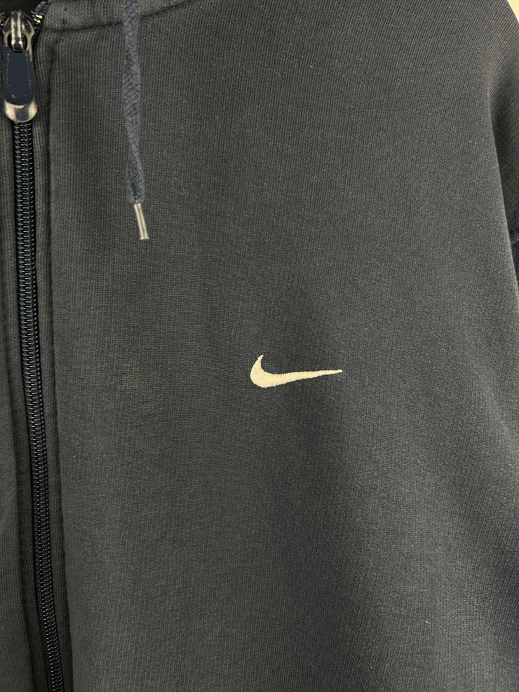 Vintage Nike Mini Swoosh Navy Zip Up Hoodie