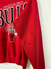 Vintage 90's Logo 7 Chicago Bulls Red Crewneck