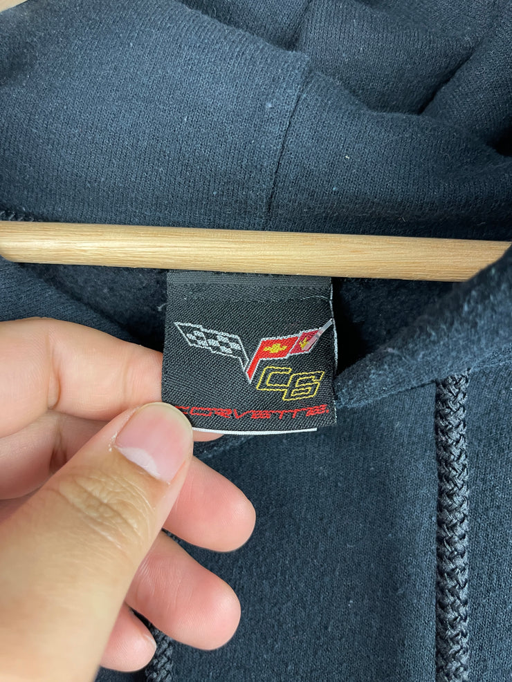 Vintage Chevrolet Corvette Embroidered Black Hoodie