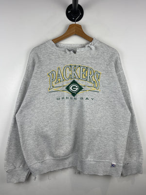 Vintage 90s NFL Logo 7 Green Bay Packers Embroidered Grey Crewneck