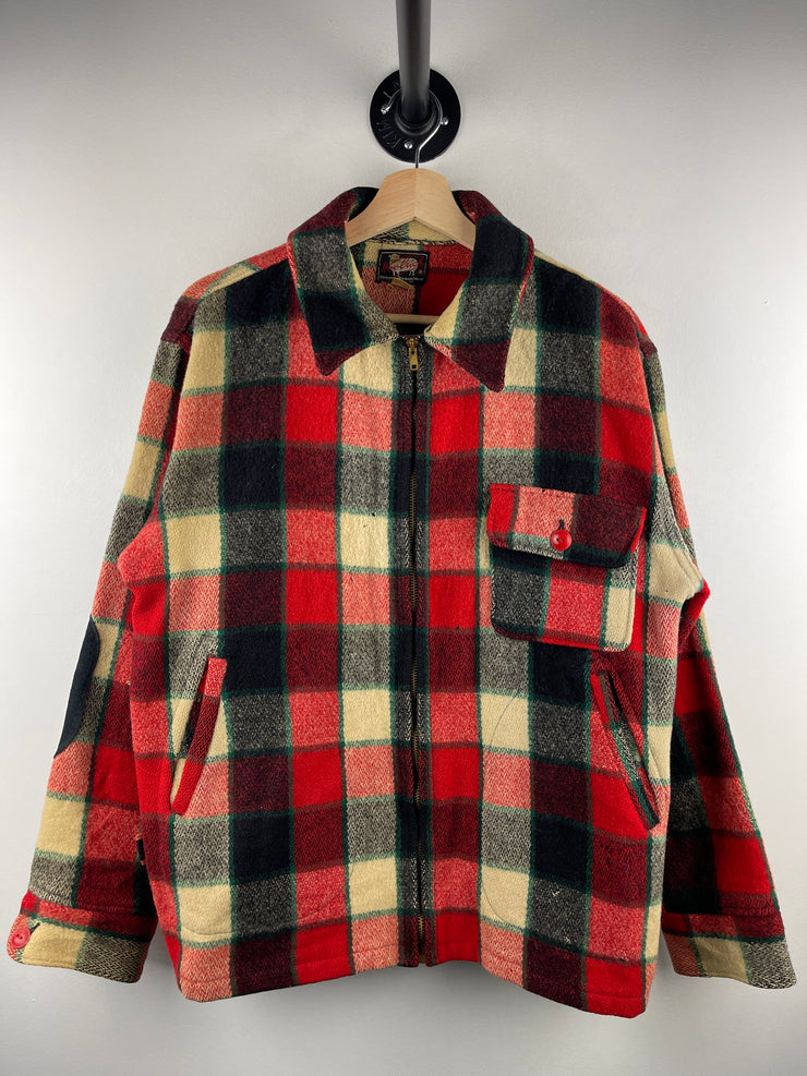 Vintage 50s Woolrich Buffalo Plaid Wool Harrington Hunting True Vintage Jacket