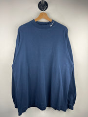 Vintage 90s Nike Golf Swoosh Mock Neck Navy Long Sleeve