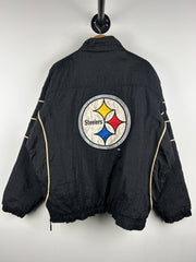 Vintage 90s NFL Pittsburgh Steelers Pro Line Black Half Zip Pullover Jacket