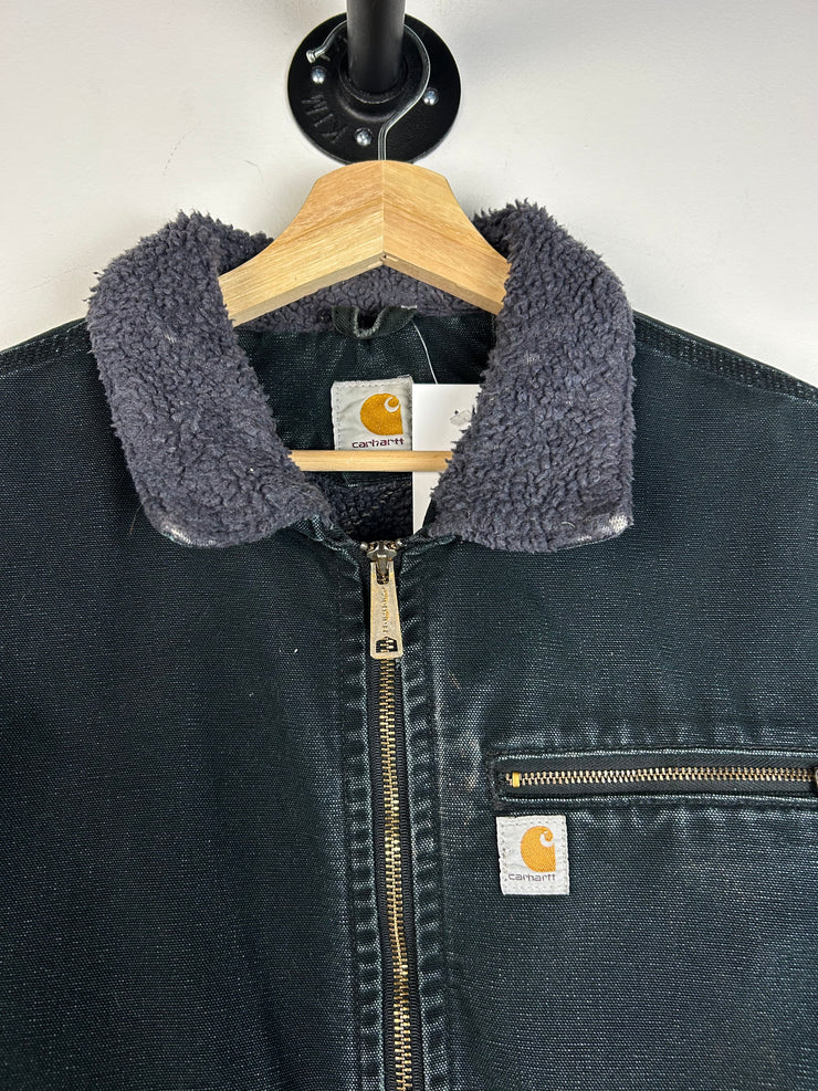 Vintage Y2K Carhartt Sherpa Lined Cropped Black Jacket