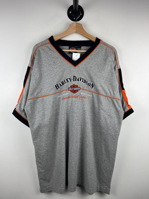 Vintage Harley Davidson Burlington Iowa Embroidered Grey Tee