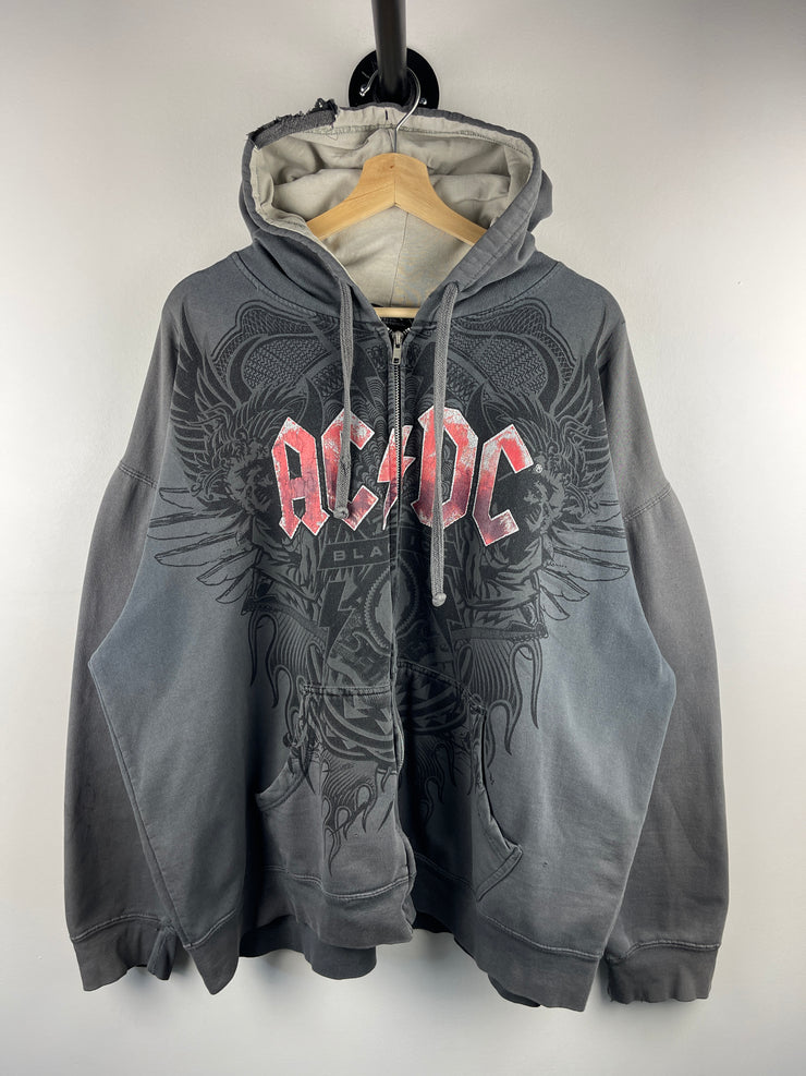Vintage ACDC Black Ice Grey Zip Up Hoodie