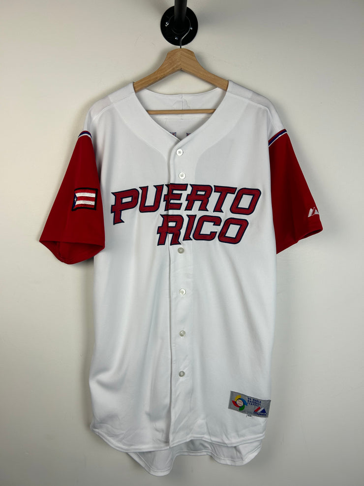 Vintage Y2K Majestic Authentic Yadier Molina Puerto Rico World Classic Baseball Jersey 2006