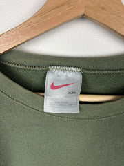 Vintage 90s Nike Mini Swoosh Olive Green Crewneck