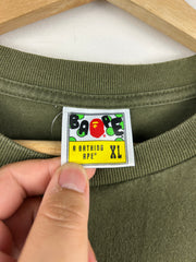 Bape Ape Head Embroidered Olive Tee