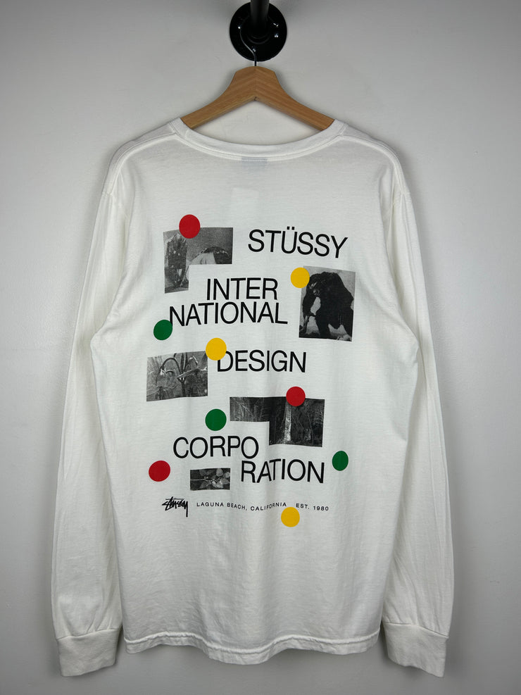 Stussy Dot Collage White Long Sleeve